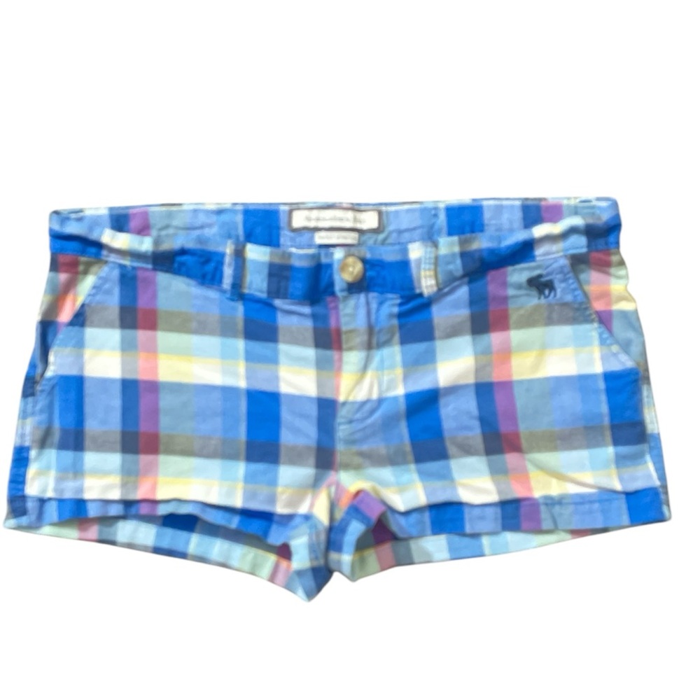 Abercrombie & Fitch Blue Plaid Women Shorts